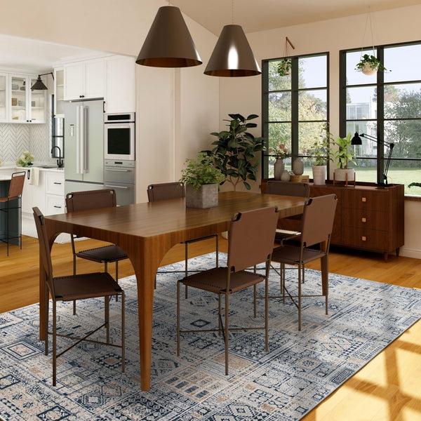 AMER Rugs Hamilton HAM-7 Power-Loomed Aztec Modern & Contemporary Area Rug Navy/Gold 8'6" x 11'6"