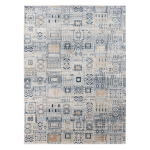 AMER Rugs Hamilton HAM-7 Power-Loomed Aztec Modern & Contemporary Area Rug Navy/Gold 8'6" x 11'6"