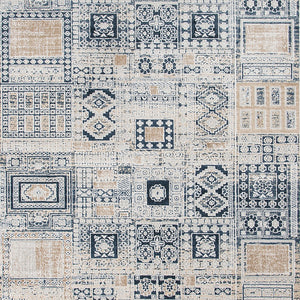 AMER Rugs Hamilton HAM-7 Power-Loomed Aztec Modern & Contemporary Area Rug Navy/Gold 8'6" x 11'6"