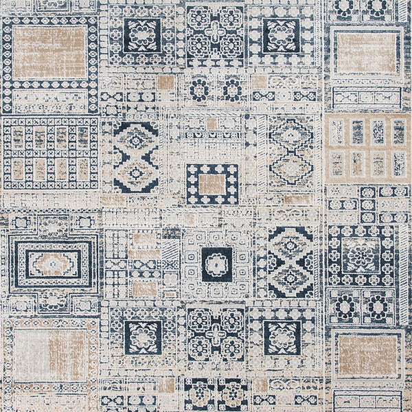 AMER Rugs Hamilton HAM-7 Power-Loomed Aztec Modern & Contemporary Area Rug Navy/Gold 8'6" x 11'6"