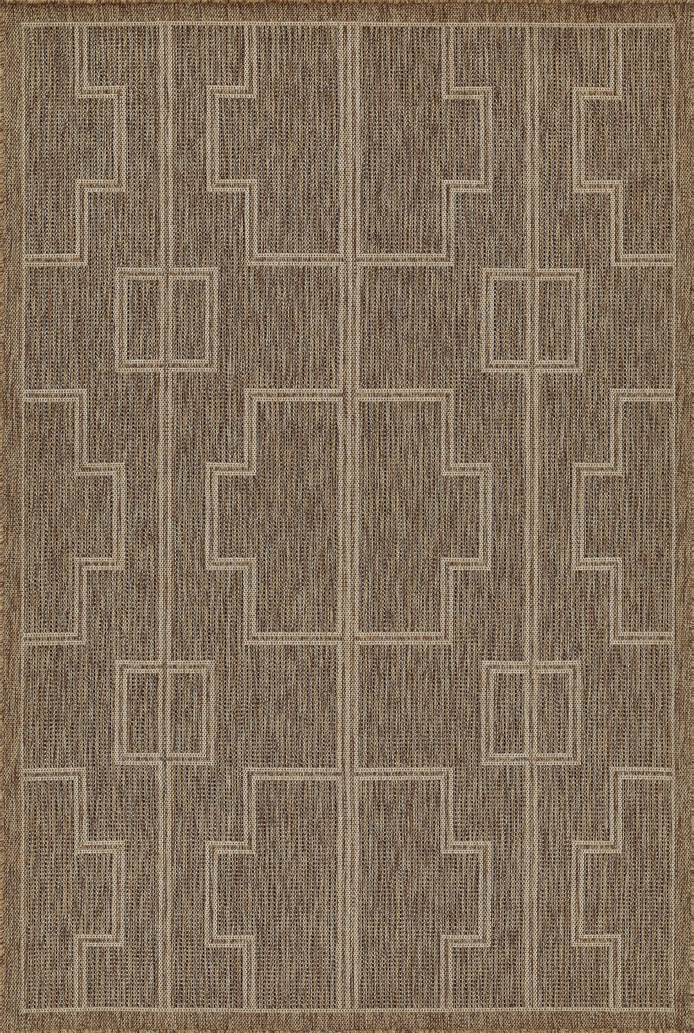 Momeni Hampton HAM-1 Machine Made Transitional Geometric Indoor/Outdoor Area Rug Natural 9' x 12' HAMPOHAM-1NAT90C0