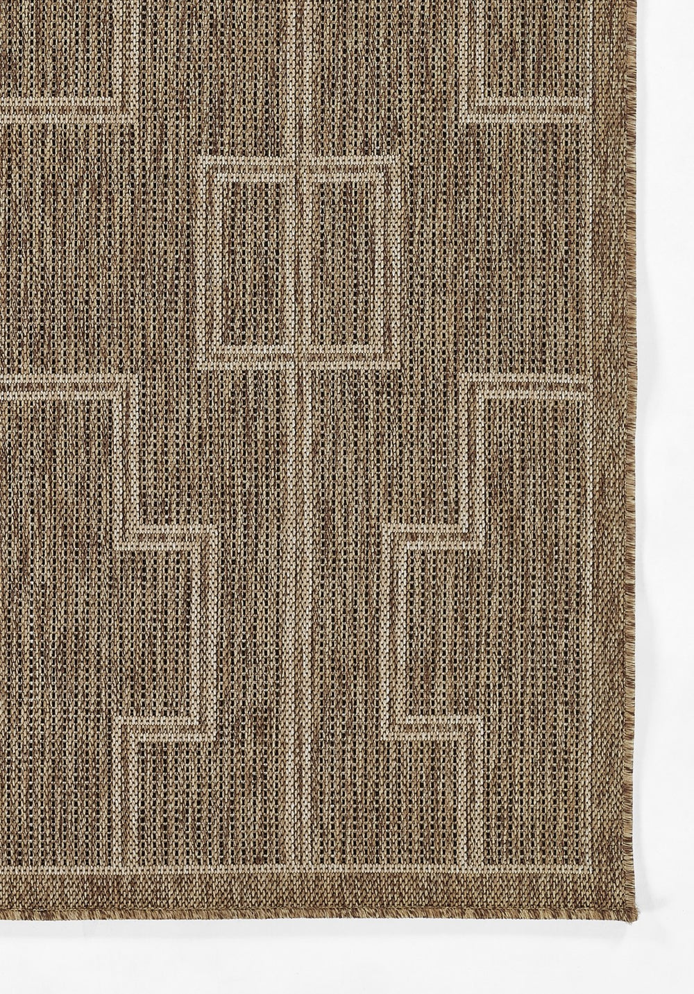 Momeni Hampton HAM-1 Machine Made Transitional Geometric Indoor/Outdoor Area Rug Natural 9' x 12' HAMPOHAM-1NAT90C0