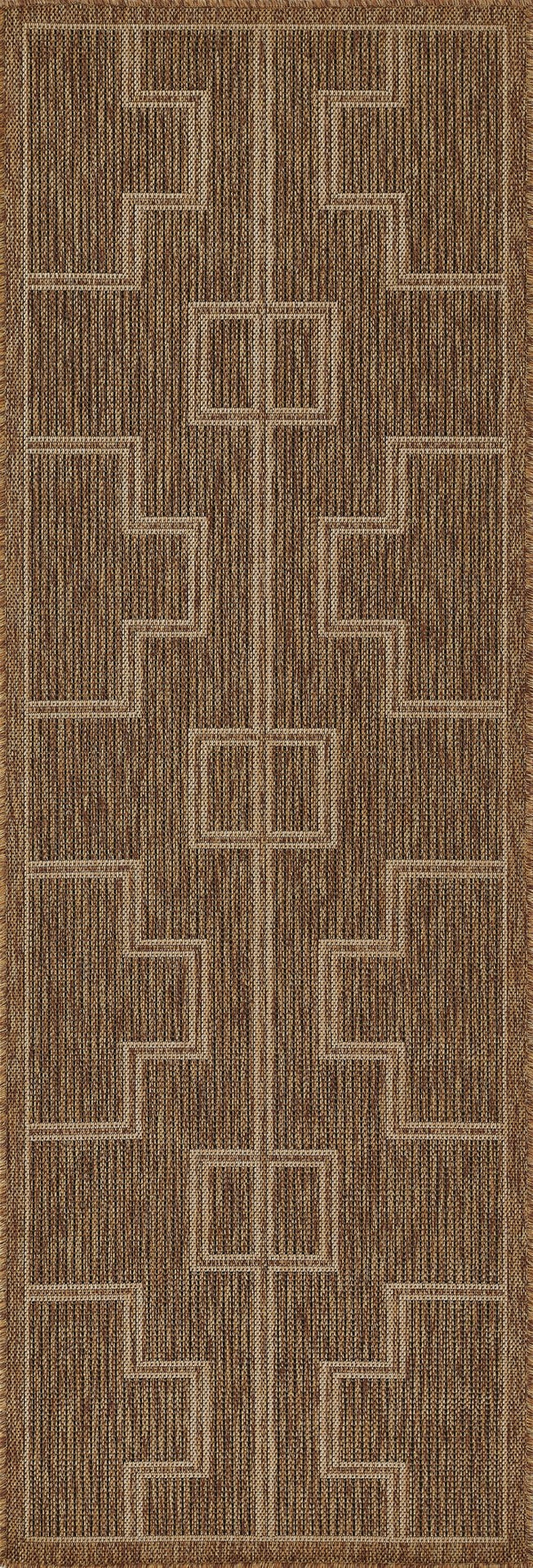Momeni Hampton HAM-1 Machine Made Transitional Geometric Indoor/Outdoor Area Rug Natural 9' x 12' HAMPOHAM-1NAT90C0