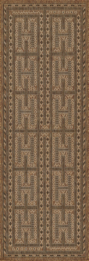 Momeni Hampton HAM-2 Machine Made Transitional Geometric Indoor/Outdoor Area Rug Natural 9' x 12' HAMPOHAM-2NAT90C0