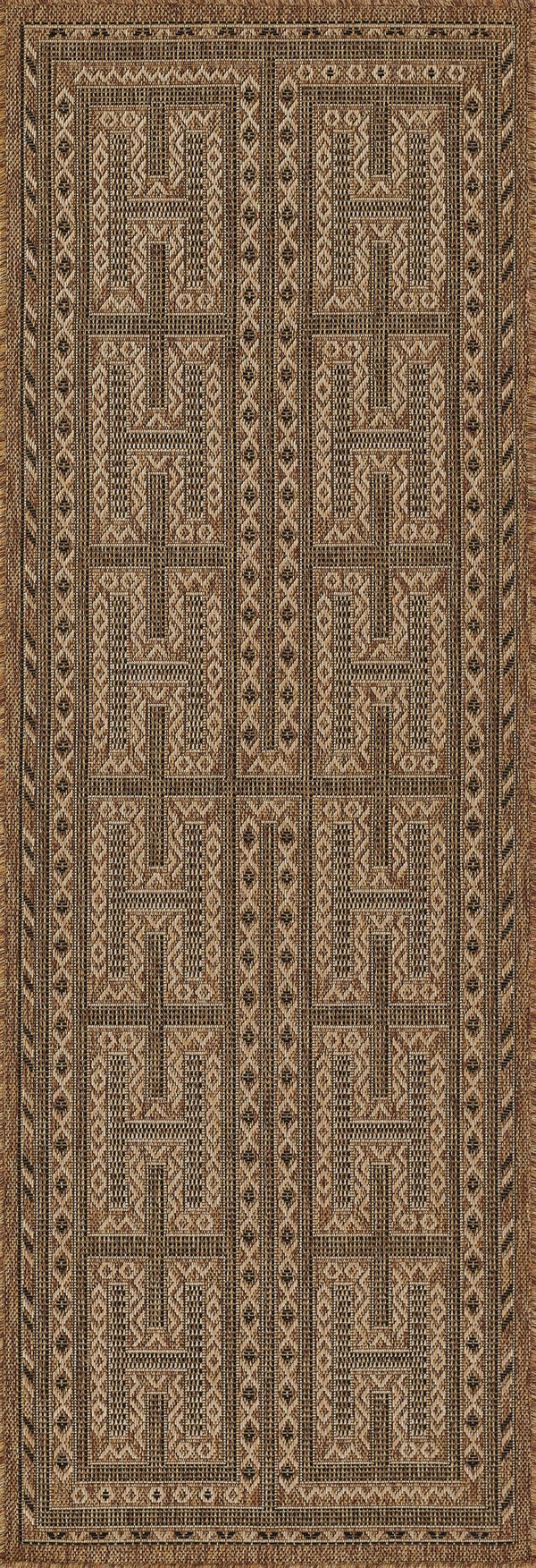 Momeni Hampton HAM-2 Machine Made Transitional Geometric Indoor/Outdoor Area Rug Natural 9' x 12' HAMPOHAM-2NAT90C0