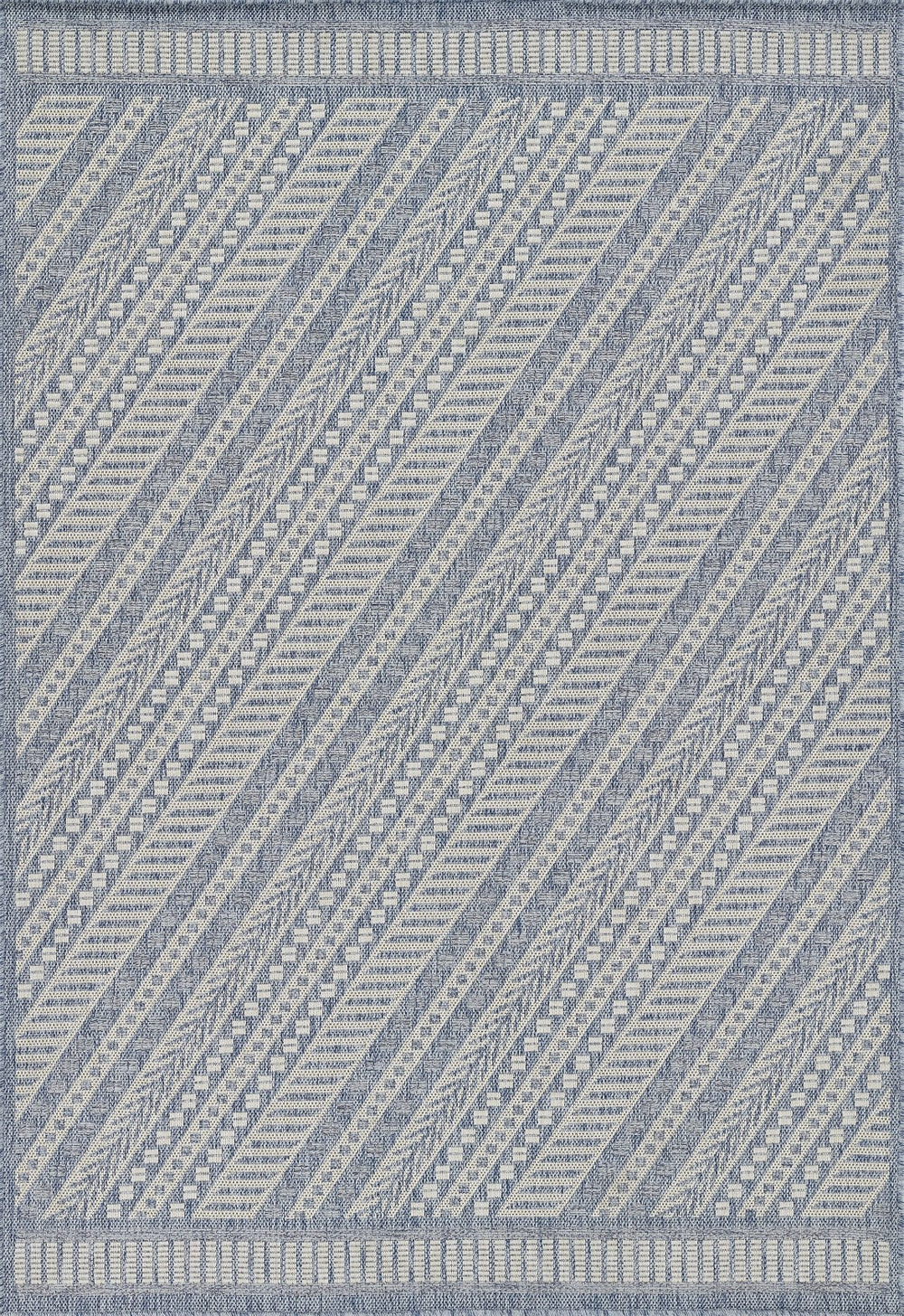 Momeni Hampton HAM-3 Machine Made Transitional Geometric Indoor/Outdoor Area Rug Blue 9' x 12' HAMPOHAM-3BLU90C0