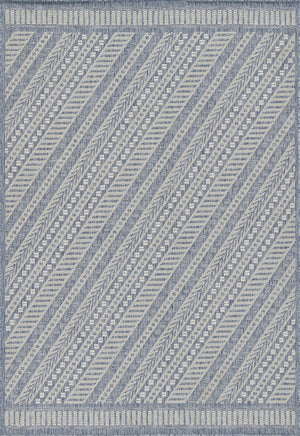 Momeni Hampton HAM-3 Machine Made Transitional Geometric Indoor/Outdoor Area Rug Blue 9' x 12' HAMPOHAM-3BLU90C0