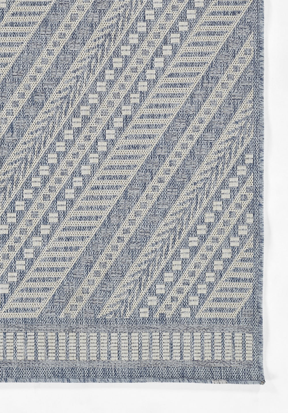 Momeni Hampton HAM-3 Machine Made Transitional Geometric Indoor/Outdoor Area Rug Blue 9' x 12' HAMPOHAM-3BLU90C0