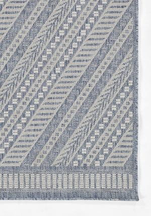 Momeni Hampton HAM-3 Machine Made Transitional Geometric Indoor/Outdoor Area Rug Blue 9' x 12' HAMPOHAM-3BLU90C0