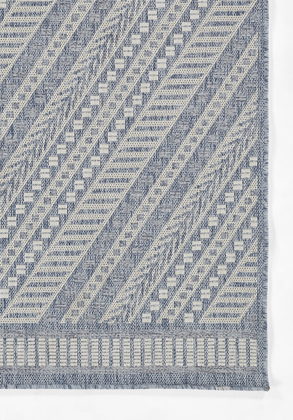 Momeni Hampton HAM-3 Machine Made Transitional Geometric Indoor/Outdoor Area Rug Blue 9' x 12' HAMPOHAM-3BLU90C0