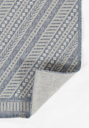 Momeni Hampton HAM-3 Machine Made Transitional Geometric Indoor/Outdoor Area Rug Blue 9' x 12' HAMPOHAM-3BLU90C0