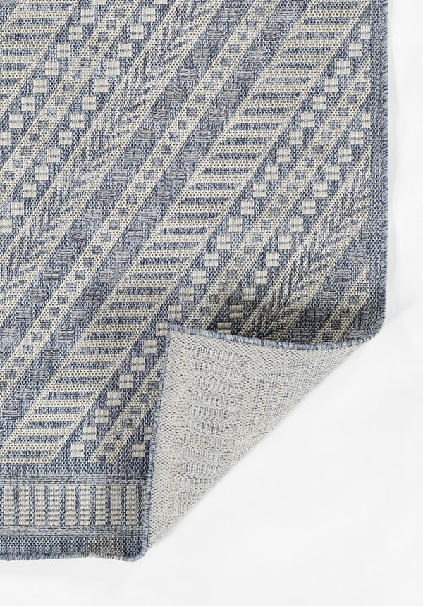Momeni Hampton HAM-3 Machine Made Transitional Geometric Indoor/Outdoor Area Rug Blue 9' x 12' HAMPOHAM-3BLU90C0