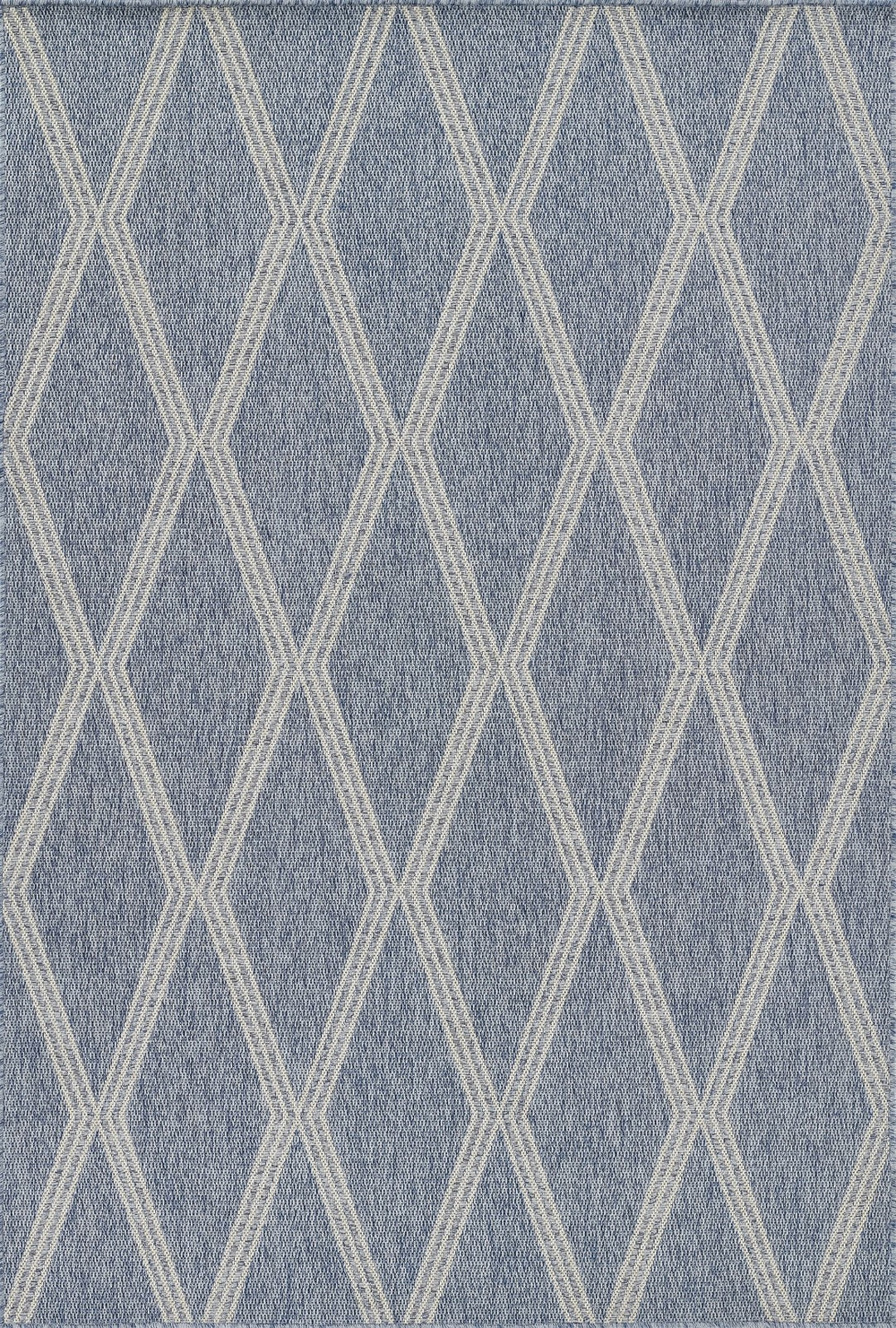 Momeni Hampton HAM-5 Machine Made Transitional Geometric Indoor/Outdoor Area Rug Blue 9' x 12' HAMPOHAM-5BLU90C0