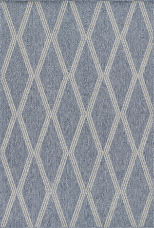 Momeni Hampton HAM-5 Machine Made Transitional Geometric Indoor/Outdoor Area Rug Blue 9' x 12' HAMPOHAM-5BLU90C0