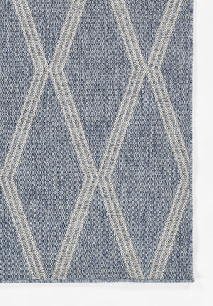Momeni Hampton HAM-5 Machine Made Transitional Geometric Indoor/Outdoor Area Rug Blue 9' x 12' HAMPOHAM-5BLU90C0