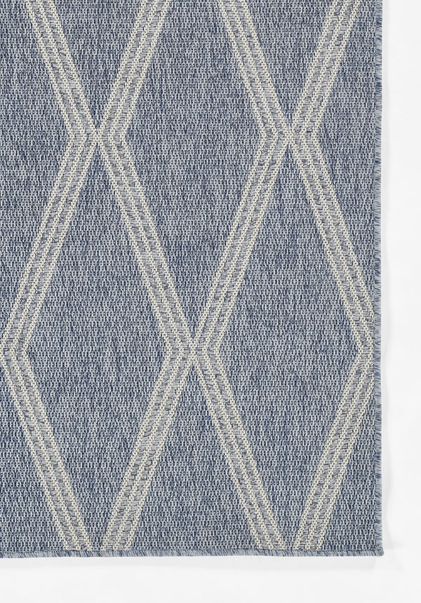 Momeni Hampton HAM-5 Machine Made Transitional Geometric Indoor/Outdoor Area Rug Blue 9' x 12' HAMPOHAM-5BLU90C0