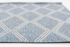 Momeni Hampton HAM-5 Machine Made Transitional Geometric Indoor/Outdoor Area Rug Blue 9' x 12' HAMPOHAM-5BLU90C0