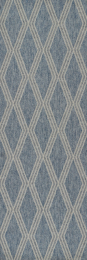 Momeni Hampton HAM-5 Machine Made Transitional Geometric Indoor/Outdoor Area Rug Blue 9' x 12' HAMPOHAM-5BLU90C0