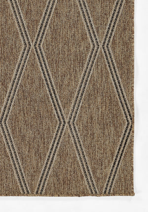 Momeni Hampton HAM-5 Machine Made Transitional Geometric Indoor/Outdoor Area Rug Natural 9' x 12' HAMPOHAM-5NAT90C0