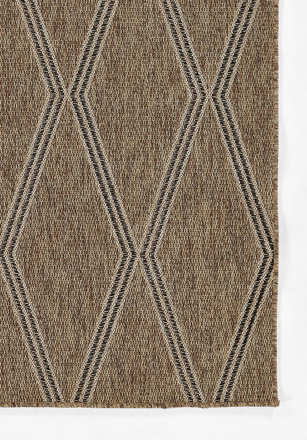 Momeni Hampton HAM-5 Machine Made Transitional Geometric Indoor/Outdoor Area Rug Natural 9' x 12' HAMPOHAM-5NAT90C0