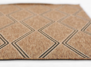 Momeni Hampton HAM-5 Machine Made Transitional Geometric Indoor/Outdoor Area Rug Natural 9' x 12' HAMPOHAM-5NAT90C0