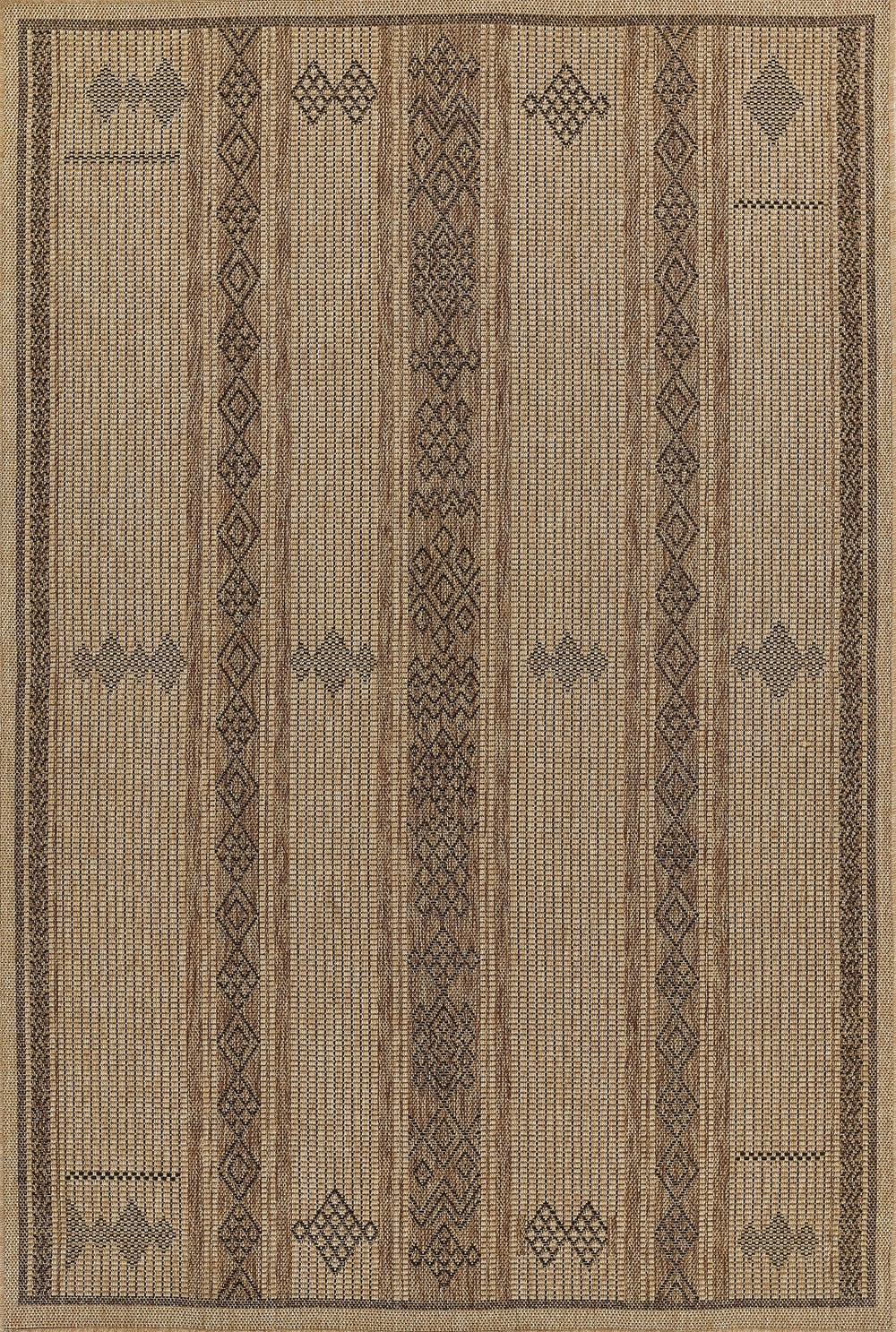 Momeni Hampton HAM-6 Machine Made Transitional Geometric Indoor/Outdoor Area Rug Natural 9' x 12' HAMPOHAM-6NAT90C0