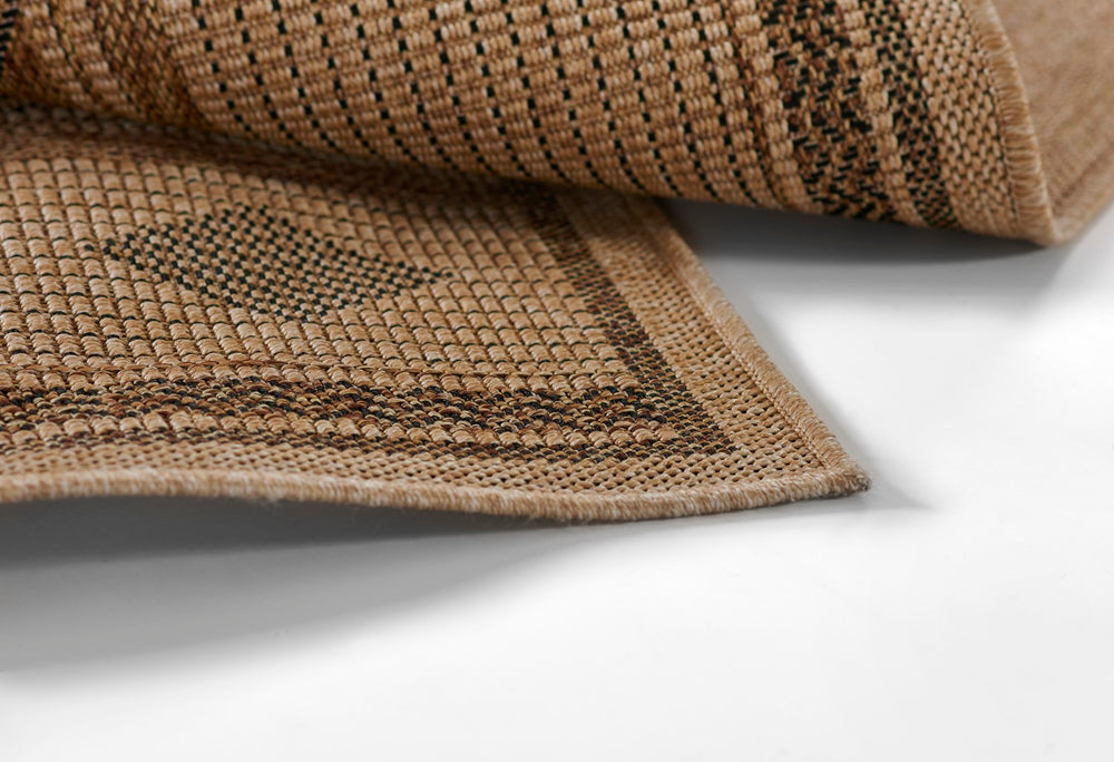 Momeni Hampton HAM-6 Machine Made Transitional Geometric Indoor/Outdoor Area Rug Natural 9' x 12' HAMPOHAM-6NAT90C0