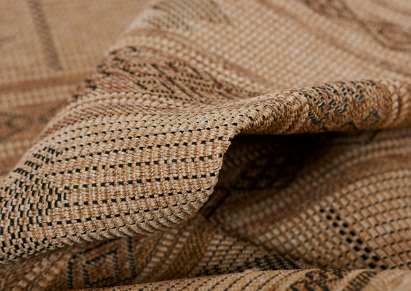 Momeni Hampton HAM-6 Machine Made Transitional Geometric Indoor/Outdoor Area Rug Natural 9' x 12' HAMPOHAM-6NAT90C0