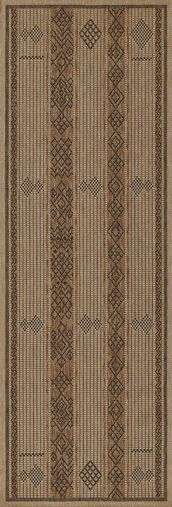 Momeni Hampton HAM-6 Machine Made Transitional Geometric Indoor/Outdoor Area Rug Natural 9' x 12' HAMPOHAM-6NAT90C0
