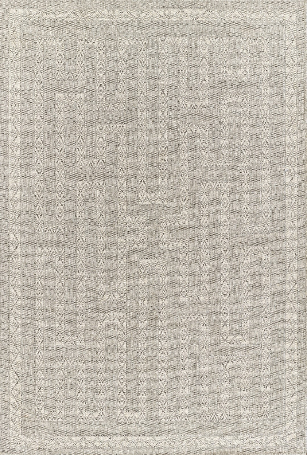 Momeni Hampton HAM-8 Machine Made Transitional Geometric Indoor/Outdoor Area Rug Grey 9' x 12' HAMPOHAM-8GRY90C0