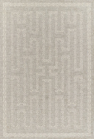 Momeni Hampton HAM-8 Machine Made Transitional Geometric Indoor/Outdoor Area Rug Grey 9' x 12' HAMPOHAM-8GRY90C0