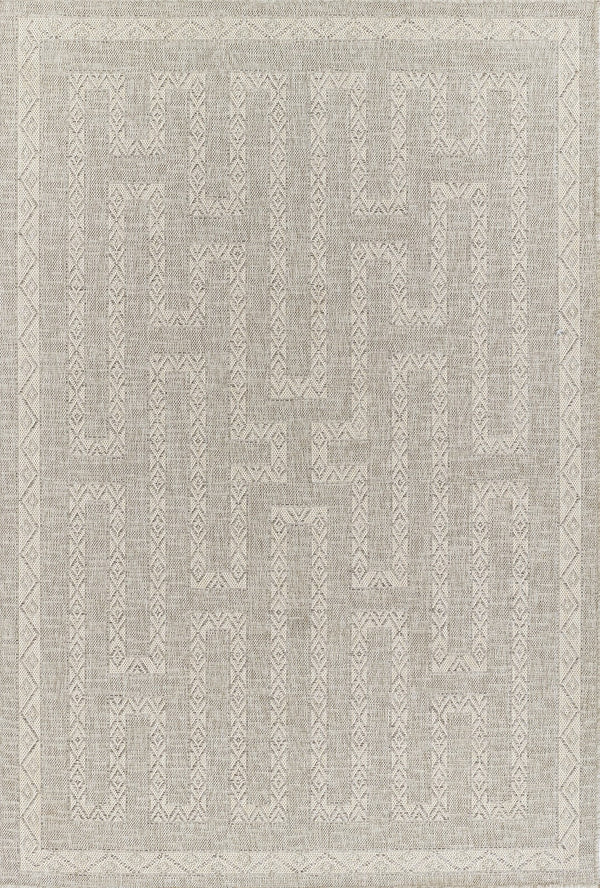 Momeni Hampton HAM-8 Machine Made Transitional Geometric Indoor/Outdoor Area Rug Grey 9' x 12' HAMPOHAM-8GRY90C0