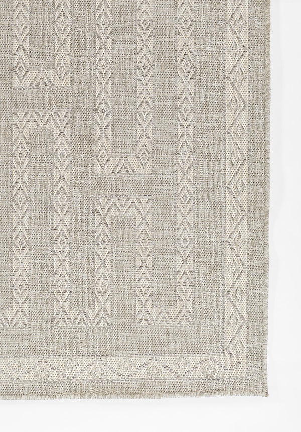 Momeni Hampton HAM-8 Machine Made Transitional Geometric Indoor/Outdoor Area Rug Grey 9' x 12' HAMPOHAM-8GRY90C0