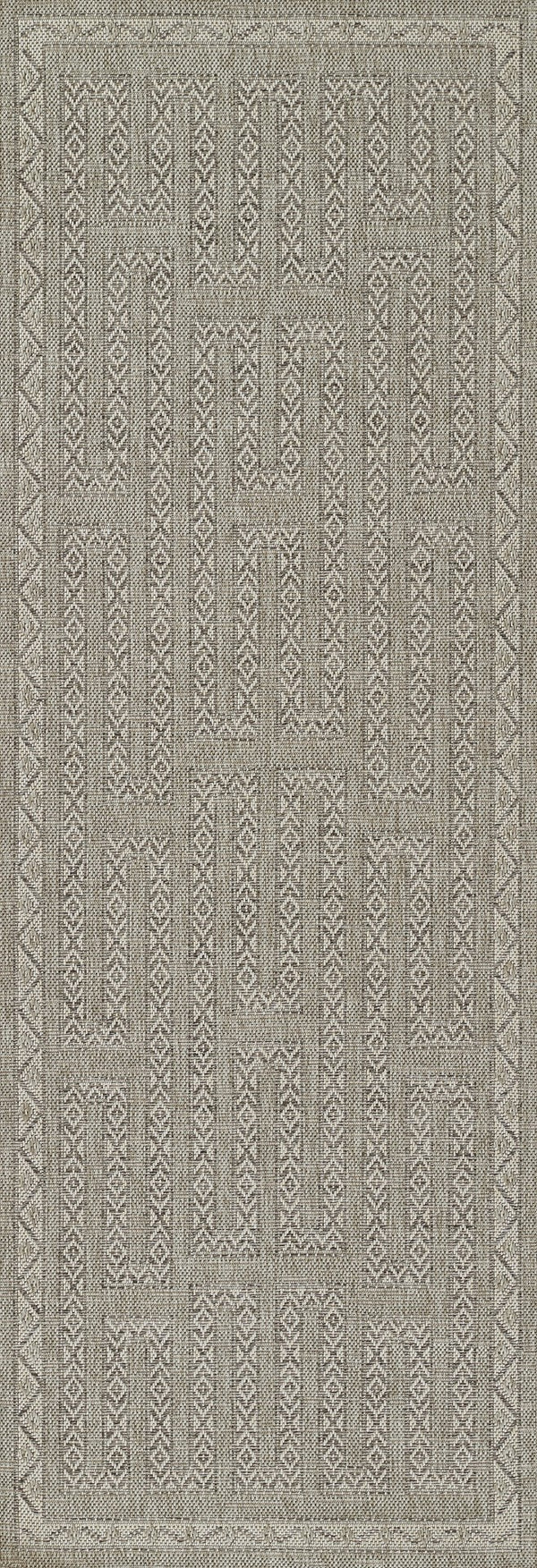 Momeni Hampton HAM-8 Machine Made Transitional Geometric Indoor/Outdoor Area Rug Grey 9' x 12' HAMPOHAM-8GRY90C0