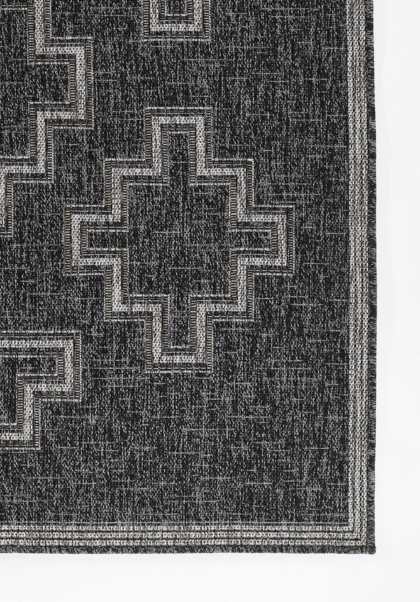 Momeni Hampton HAM-9 Machine Made Transitional Geometric Indoor/Outdoor Area Rug Black 9' x 12' HAMPOHAM-9BLK90C0