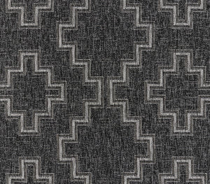 Momeni Hampton HAM-9 Machine Made Transitional Geometric Indoor/Outdoor Area Rug Black 9' x 12' HAMPOHAM-9BLK90C0