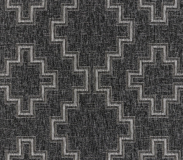 Momeni Hampton HAM-9 Machine Made Transitional Geometric Indoor/Outdoor Area Rug Black 9' x 12' HAMPOHAM-9BLK90C0