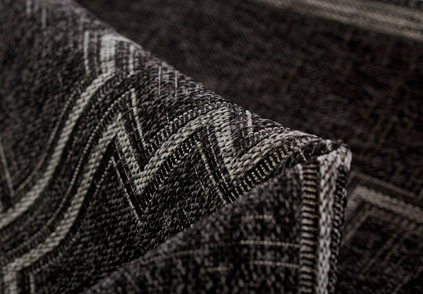 Momeni Hampton HAM-9 Machine Made Transitional Geometric Indoor/Outdoor Area Rug Black 9' x 12' HAMPOHAM-9BLK90C0