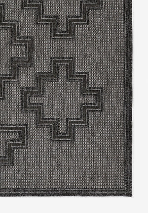 Momeni Hampton HAM-9 Machine Made Transitional Geometric Indoor/Outdoor Area Rug Charcoal 9' x 12' HAMPOHAM-9CHR90C0