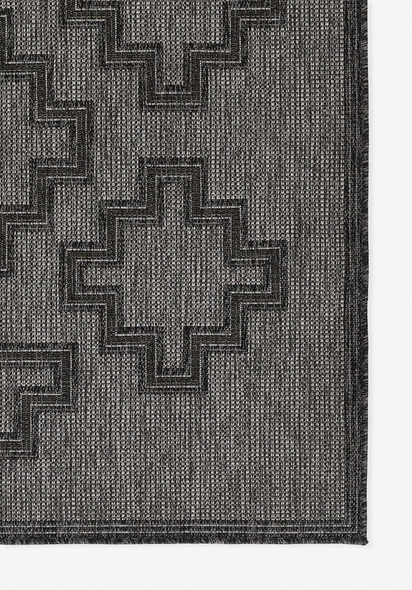 Momeni Hampton HAM-9 Machine Made Transitional Geometric Indoor/Outdoor Area Rug Charcoal 9' x 12' HAMPOHAM-9CHR90C0