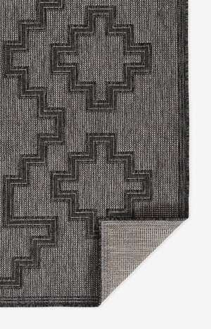 Momeni Hampton HAM-9 Machine Made Transitional Geometric Indoor/Outdoor Area Rug Charcoal 9' x 12' HAMPOHAM-9CHR90C0