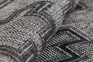 Momeni Hampton HAM-9 Machine Made Transitional Geometric Indoor/Outdoor Area Rug Charcoal 9' x 12' HAMPOHAM-9CHR90C0