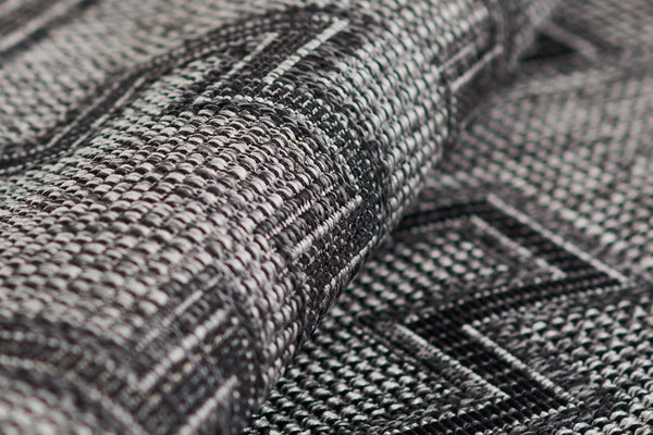 Momeni Hampton HAM-9 Machine Made Transitional Geometric Indoor/Outdoor Area Rug Charcoal 9' x 12' HAMPOHAM-9CHR90C0