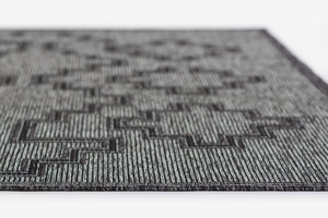 Momeni Hampton HAM-9 Machine Made Transitional Geometric Indoor/Outdoor Area Rug Charcoal 9' x 12' HAMPOHAM-9CHR90C0