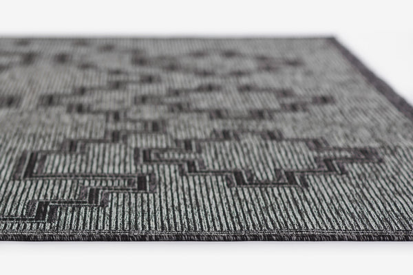 Momeni Hampton HAM-9 Machine Made Transitional Geometric Indoor/Outdoor Area Rug Charcoal 9' x 12' HAMPOHAM-9CHR90C0