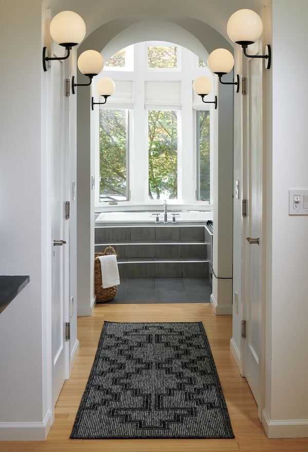 Momeni Hampton HAM-9 Machine Made Transitional Geometric Indoor/Outdoor Area Rug Charcoal 9' x 12' HAMPOHAM-9CHR90C0