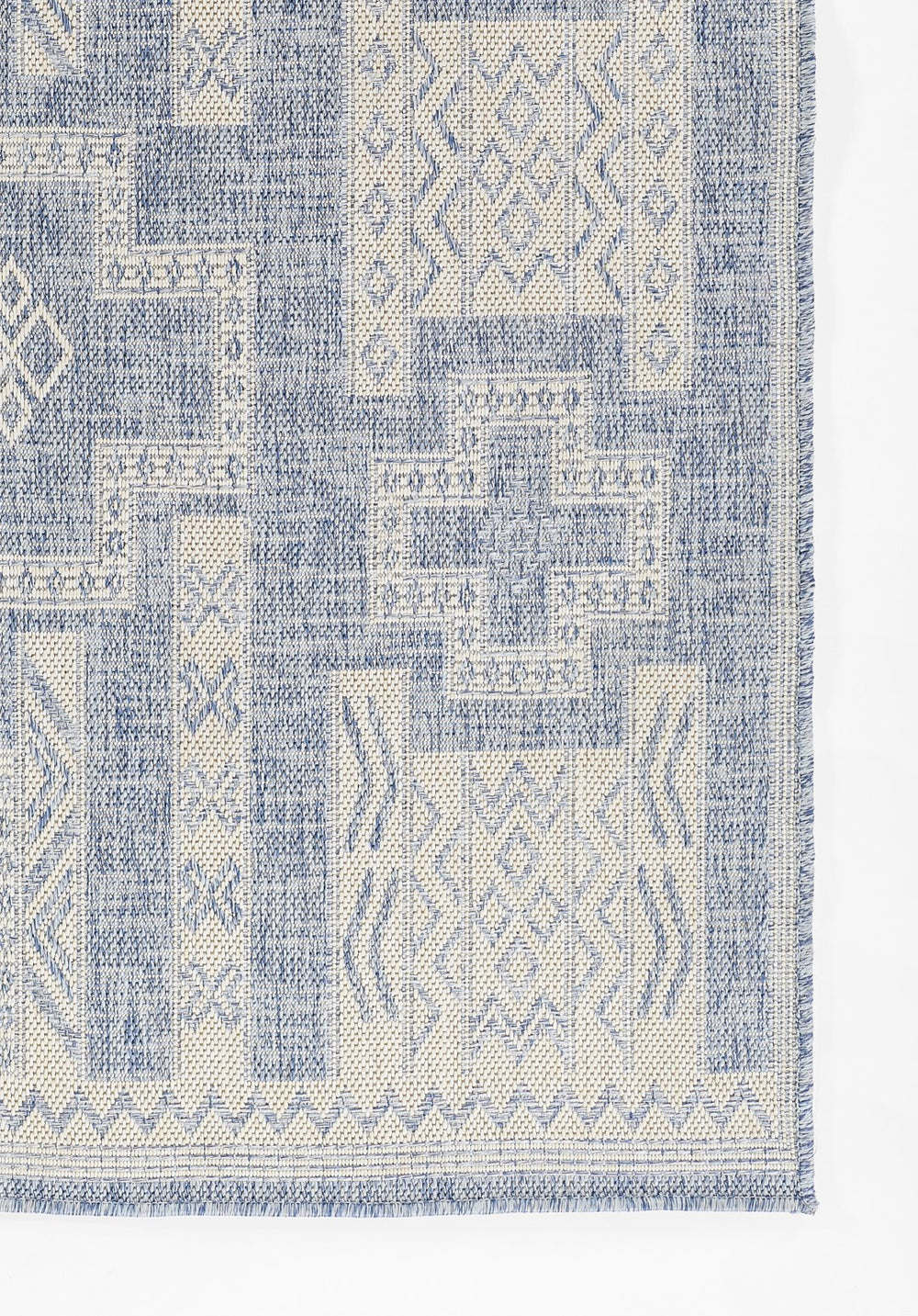Momeni Hampton HAM10 Machine Made Transitional Geometric Indoor/Outdoor Area Rug Blue 9' x 12' HAMPOHAM10BLU90C0