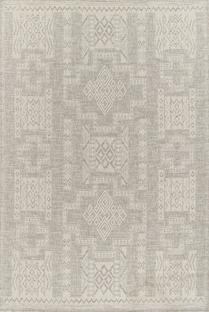 Momeni Hampton HAM10 Machine Made Transitional Geometric Indoor/Outdoor Area Rug Grey 9' x 12' HAMPOHAM10GRY90C0