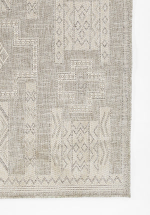 Momeni Hampton HAM10 Machine Made Transitional Geometric Indoor/Outdoor Area Rug Grey 9' x 12' HAMPOHAM10GRY90C0