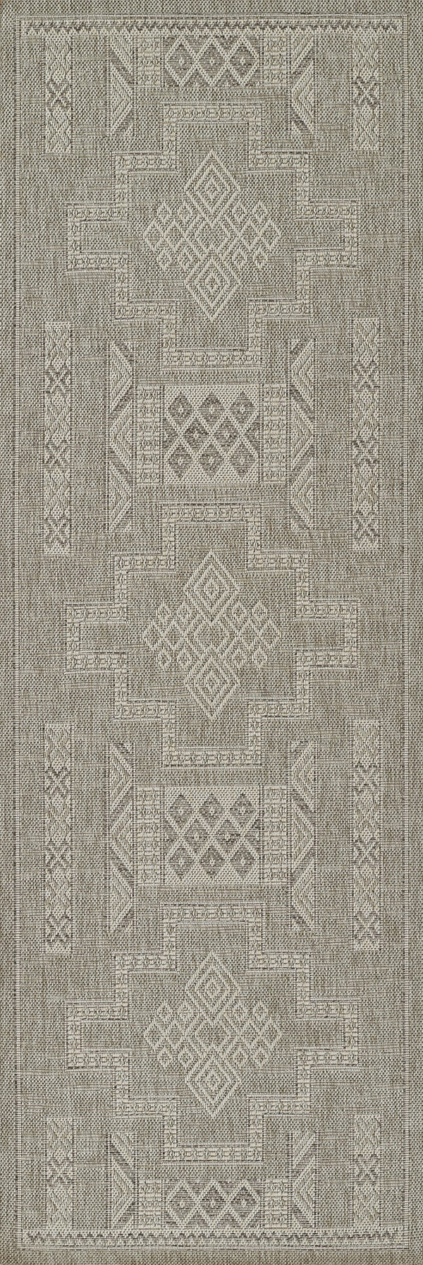 Momeni Hampton HAM10 Machine Made Transitional Geometric Indoor/Outdoor Area Rug Grey 9' x 12' HAMPOHAM10GRY90C0